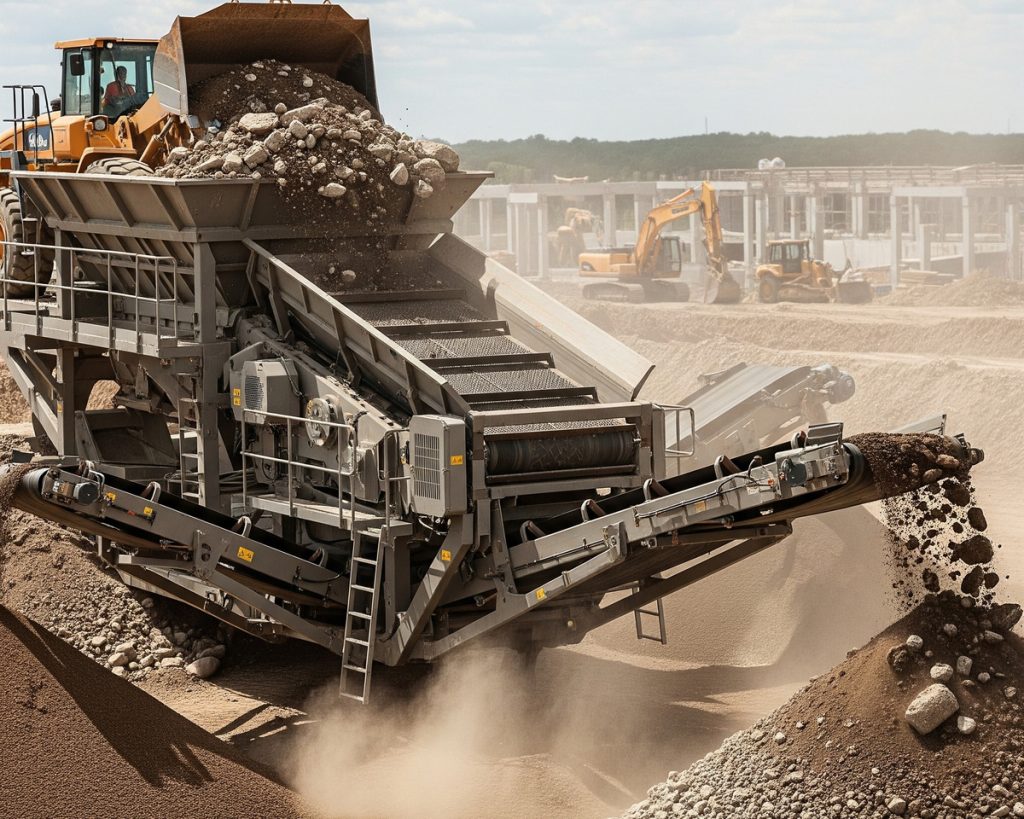 Opérations de criblage de terre