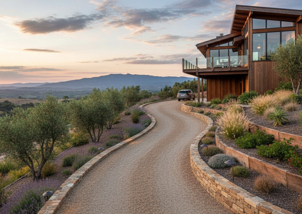 Aménagement de chemin d’accès en pente