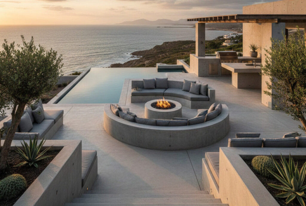 Aménagement extérieur en béton