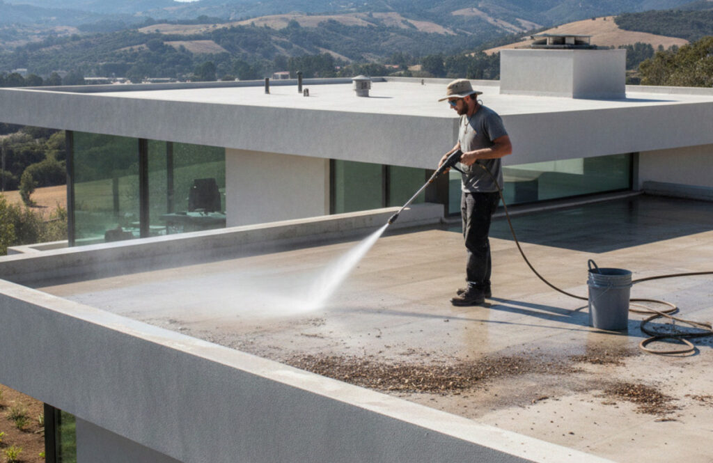 Nettoyage de toit plat