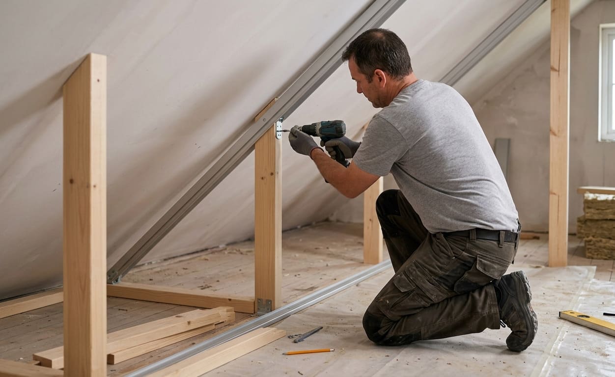 Poser Un Rail Incliné Pour Un Placard Sous Pente » Guide Pro